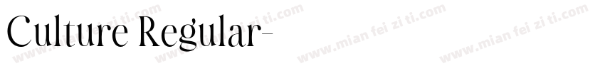 Culture Regular字体转换